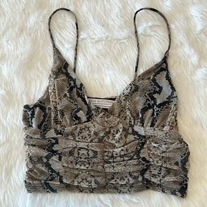 Urban outfitters snake print crop top